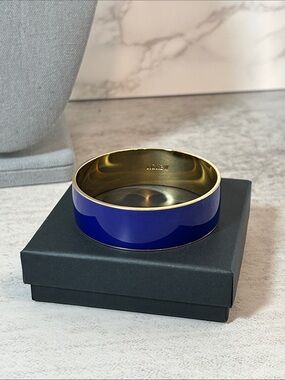 J. Crew Gold-Tone Bangle with Royal Blue Enamel